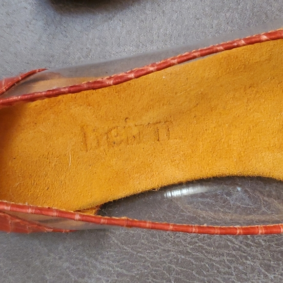 Berin Orangeand Clear Snakeskin Flats - Picture 3 of 6